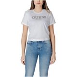 Guess - W5GI15K8FQ4 - Cropped T-shirt - Wit - Katoen - Korte Mouwen