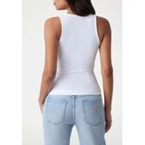 Guess - New SL Round NK Guen Top - Wit - Imprimétops