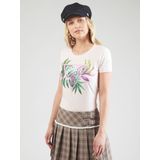 T-shirt - Roze en Wit - Stretchkatoenjersey - Slim Fit