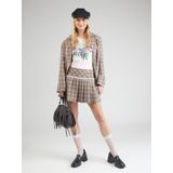 T-shirt - Roze en Wit - Stretchkatoenjersey - Slim Fit