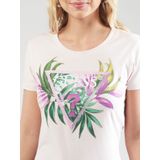 T-shirt - Roze en Wit - Stretchkatoenjersey - Slim Fit