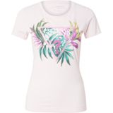 T-shirt - Roze en Wit - Stretchkatoenjersey - Slim Fit