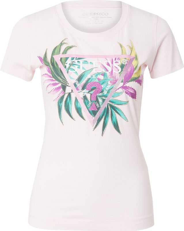 T-shirt - Roze en Wit - Stretchkatoenjersey - Slim Fit