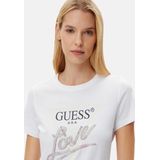 Guess - Wit T-shirt - Katoen - Embellished Logo