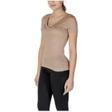 Guess - V-Neck Short Sleeve - T-shirt - Beige