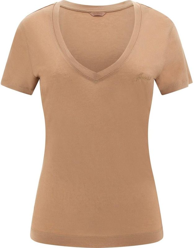 Guess - V-Neck Short Sleeve - T-shirt - Beige