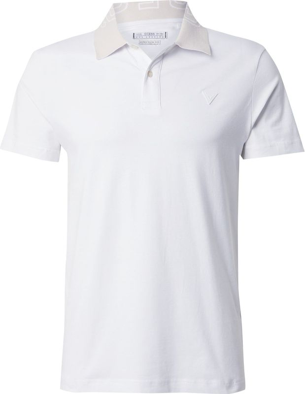 Guess - M5Gp 66 J1314 - Poloshirt - Wit - Katoen, Korte Mouwen, Knoopsluiting