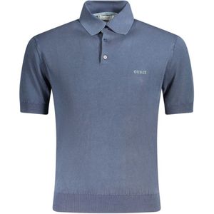 Knit - Polo Shirt - Blauw - Katoen - Korte Mouwen