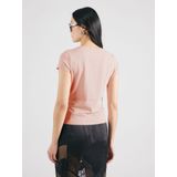 Guess - Dames T-Shirt - Roze - Katoen - Ronde Hals