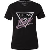 GUESS - Cn Love Triangle - T-shirt - Zwart - Katoen