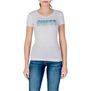 Guess - Rhinestone T-Shirt - Wit - Katoen/Elastaan