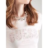 Guess - Cn Logo Lace - T-shirt - Katoen - Korte Mouwen
