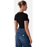 Guess - CN SS Logo Tee - Jet Black - Katoen - Slim Fit