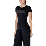 Guess - CN SS Logo Tee - Jet Black - Katoen - Slim Fit