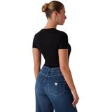 Guess - CN SS Logo Tee - Jet Black - Katoen - Slim Fit