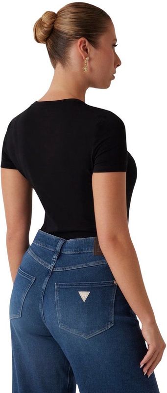 Guess - CN SS Logo Tee - Jet Black - Katoen - Slim Fit