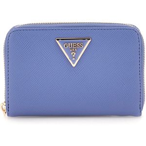 GUESS Laurel SLG Medium Zip Around damesportemonnee, Stormy Blue, Taglia Unica, Stormy Blue