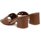 Guess - Gals - Teenslippers - Camel - Leer - Blokhak 6 cm