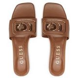 Guess - Gals - Teenslippers - Camel - Leer - Blokhak 6 cm