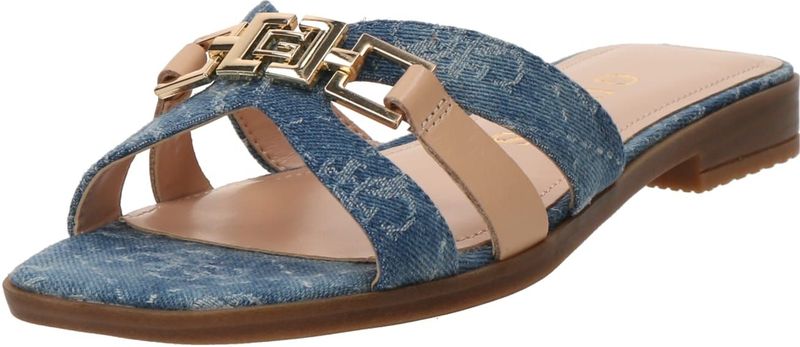 Realla - Sandaal - Denim - Gemengd Leer - Vierkante Punt - Hakhoogte 1,9 cm