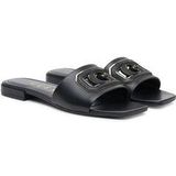 Tarisha - Sandaal - Gemengd Leer - Zwart - Vierkante Punt - Hakhoogte 1,7 cm