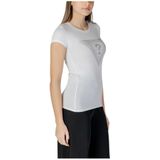 Guess - Ronde Hals T-shirt - Wit - Katoen/Elastaan