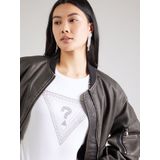 Guess - Ronde Hals T-shirt - Wit - Katoen/Elastaan