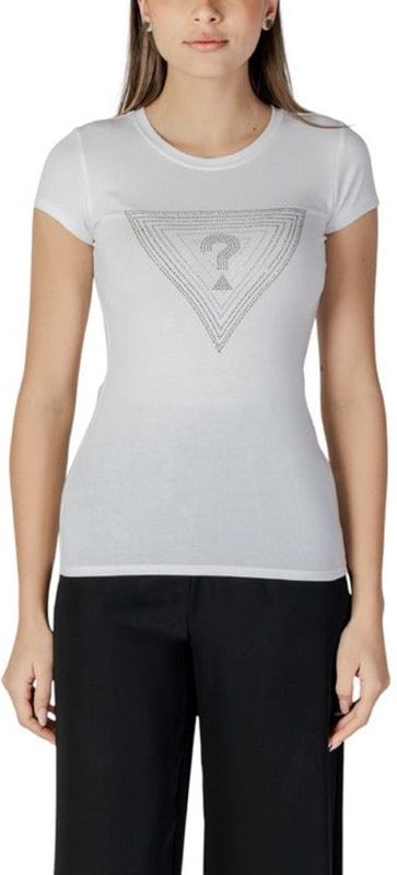 Guess - Ronde Hals T-shirt - Wit - Katoen/Elastaan