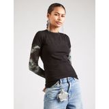 Guess - T-shirt - Zwart - Katoen/Elastaan