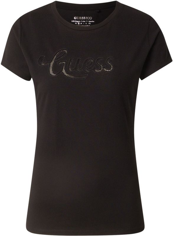 Guess - T-shirt - Zwart - Katoen/Elastaan