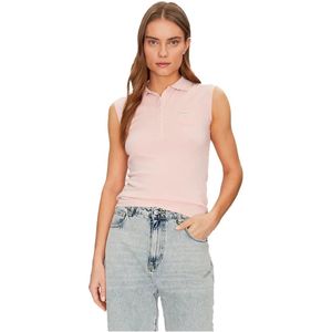 Guess - Klassieke Katoenmix Polo - Roze - Dames
