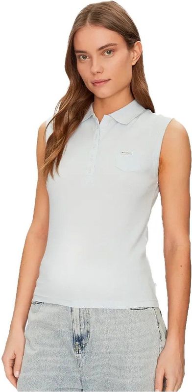 Guess - Klassieke Katoenen Poloshirt - Blauw - Dames