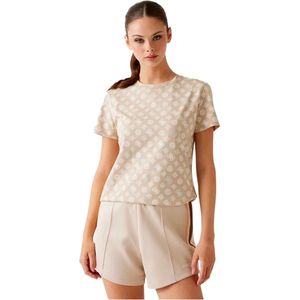 Guess - G Logo T-shirt - Beige - Dames - Katoen