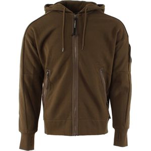 C.p. Company - Diagonal Raised Fleece Zip-Through Vest - Bruin - 100% Katoen