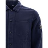 C.p. Company, Heren, Jassen, Blauw, Maat: M Linnen,