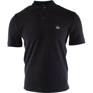 C.p. Company - Stretch Piquet Polo - Navy Blue - Katoen - Korte Mouwen