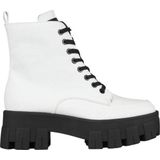 Guess - Vesna Stivaletto Bootie - Wit - Kunstleer - Veterboots met Plateauzool