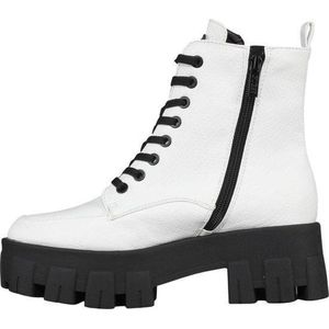 Guess - Vesna Stivaletto Bootie - Wit - Kunstleer - Veterboots met Plateauzool