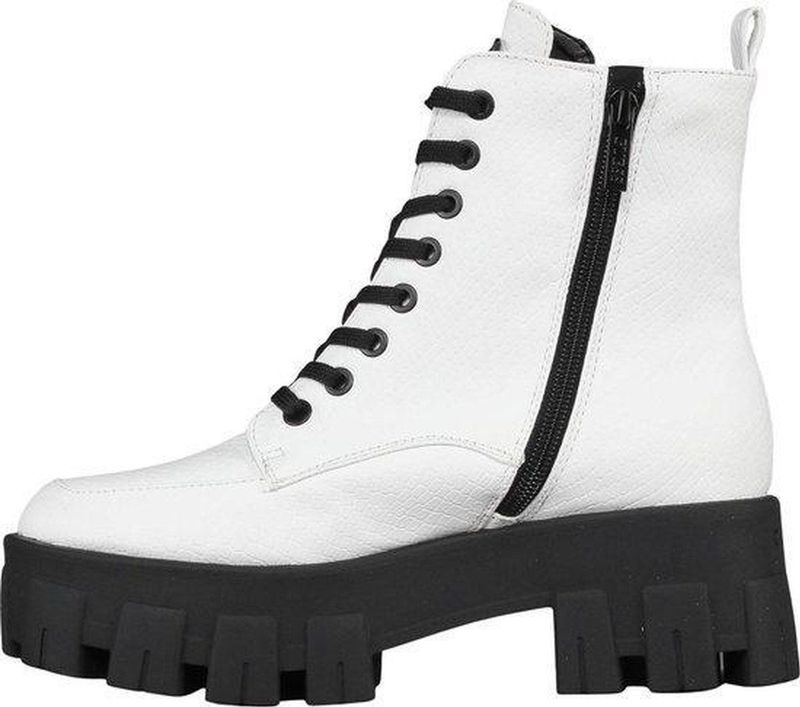 Guess - Vesna Stivaletto Bootie - Wit - Kunstleer - Veterboots met Plateauzool