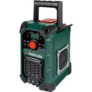 PARKSIDE® Accu-bouwradio 12V/20V zonder accu - Accuduur: 12V (2 Ah) ca. 5 u / 12V (4 Ah) ca. 10 u; 20V (2 Ah) ca. 5 u / 20V (4 Ah) ca. 10 u - Ontvangstmogelijkheden: DAB / DAB+ / FM - Luidspreker: 2x 5 W - Bluetooth® v5.0