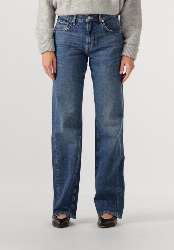 7 For All Mankind - Pantalon TESS Explorer - Bleu moyen - Volledige Lengte