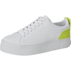 GUESS Giaa5, veterschoenen voor dames, White Lime, 37 EU