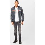 GUESS Sportsweatvest 'KORBIN'  rood / zwart / wit