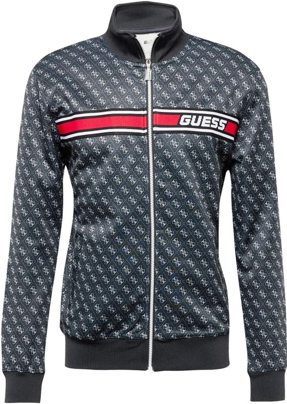 GUESS Sportsweatvest 'KORBIN'  rood / zwart / wit