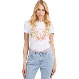 Guess  SS CN TRIANGLE FLOWERS TEE  Shirts  dames Wit