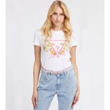 Guess  SS CN TRIANGLE FLOWERS TEE  Shirts  dames Wit