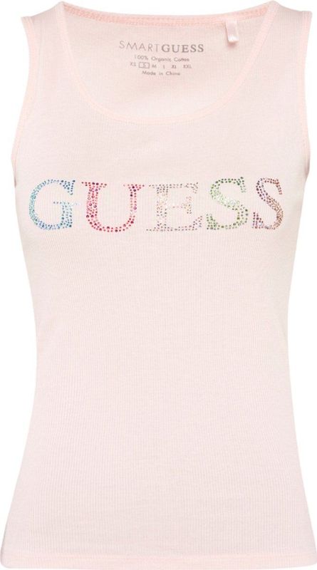 Guess - Colorful Logo - Tanktop - Roze - 100% Katoen