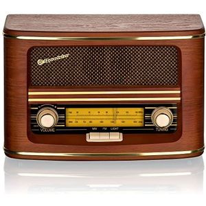 Roadstar HRA-1500/N radio in retrostijl, vintage, houten kast, tuner AM/FM