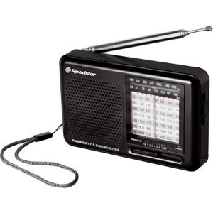 Roadstar TRA-2989 9-bands wereldontvanger met FM-, MW- en 7KW-banden, zakradio, werkt op batterijen