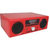 Roadstar HRA-9D+BT digitale radio met CD-speler en Bluetooth. Opnamefunctie. (DAB, DAB+, FM, RDS, USB, 75 Ohm antenne-aansluiting), max 240 Watt muziekvermogen, rood gelakt